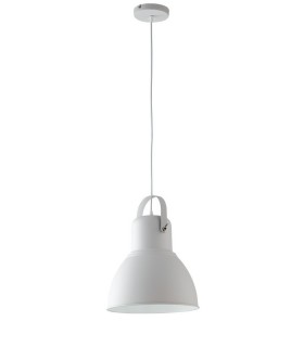 Dome Ceiling Pendant, White, Nickel, E27 - 1