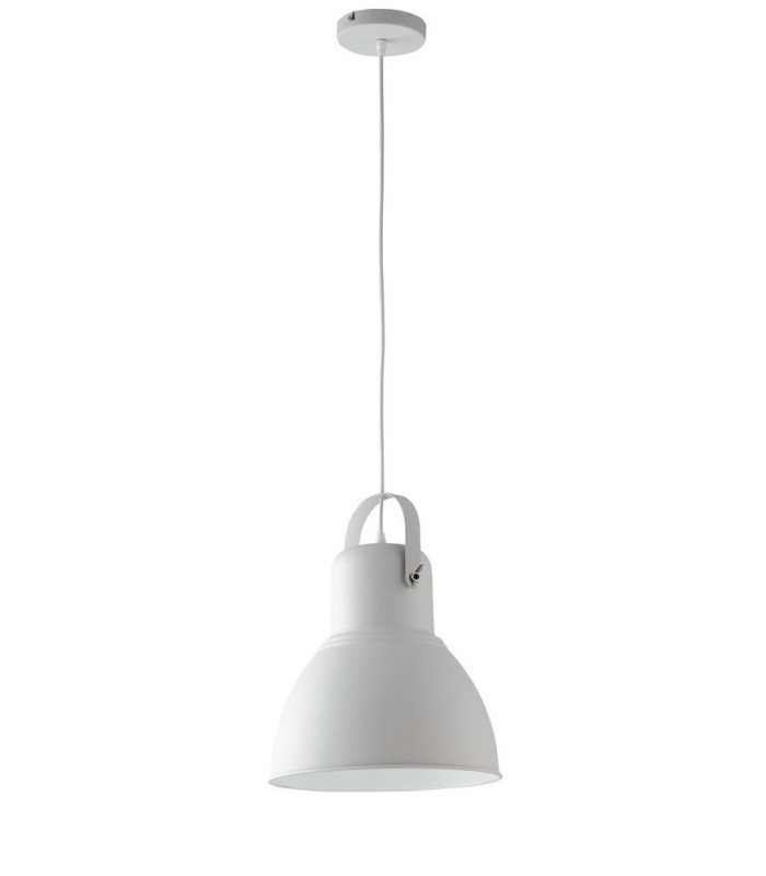 Dome Ceiling Pendant, White, Nickel, E27 - 1