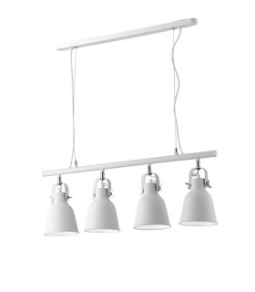 Bar Ceiling Dome Pendant, White, Nickel, E27 - 1