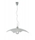 Glass Ceiling Pendant, Shiny White, Chrome, E27 - 1