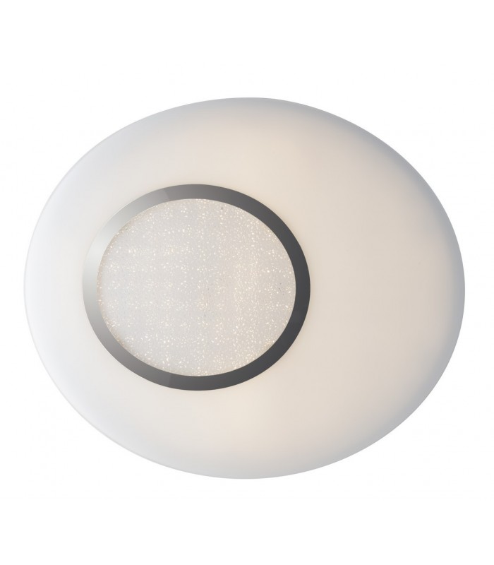 LED Round Flush Decorative Ceiling Lamp, White, Chrome, 4000K - 1