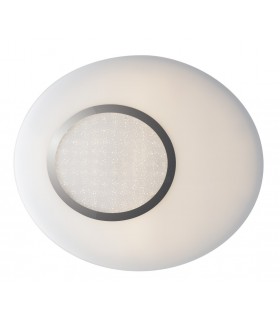LED Round Flush Decorative Ceiling Lamp, White, Chrome, 4000K - 1