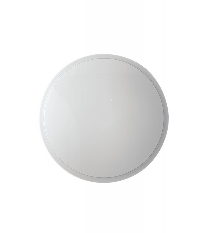 LED Dimmable Round Flush Ceiling Lamp, White Stardust, 3000- 4000-6000K - 1