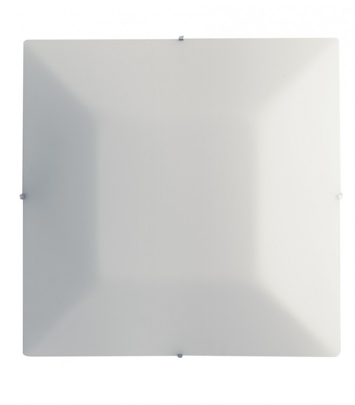 Square Flush Ceiling Lamp, White, E27 - 1