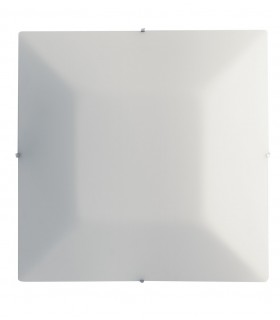 Square Flush Ceiling Lamp, White, E27 - 1