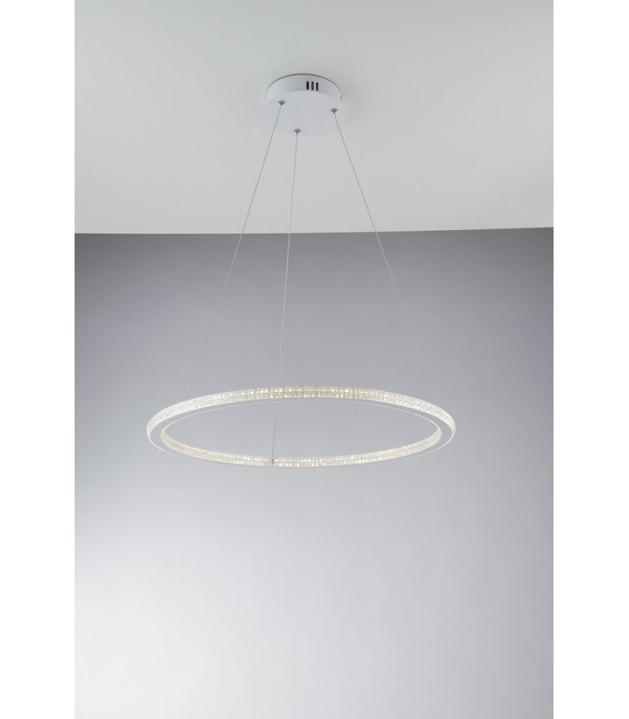 Integrated LED Circular Crystal Pendant Light, 4000K - 1