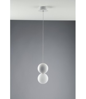 Plaster Globe Ceiling Pendant Light White, G9 - 1