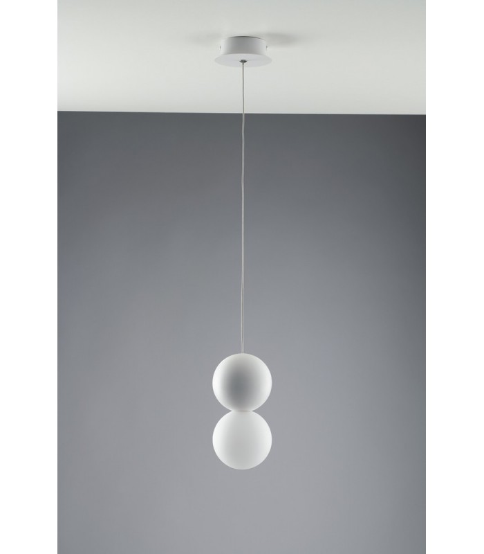 Plaster Globe Ceiling Pendant Light White, G9 - 1