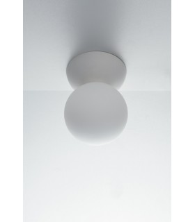 Plaster Globe Semi Flush Ceiling Light White, G9 - 1