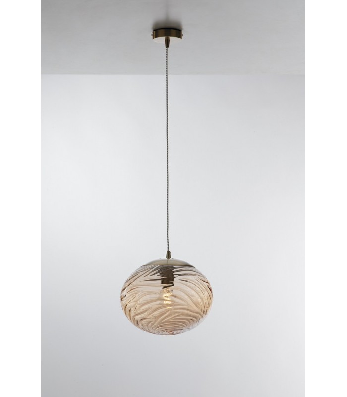Globe Glass Ceiling Pendant, Champagne, E27 - 1