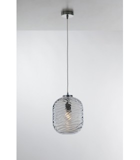 Glass Ceiling Pendant, Blue, E27 - 1