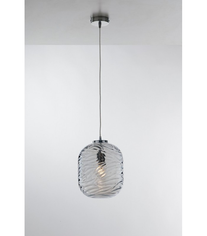 Glass Ceiling Pendant, Blue, E27 - 1