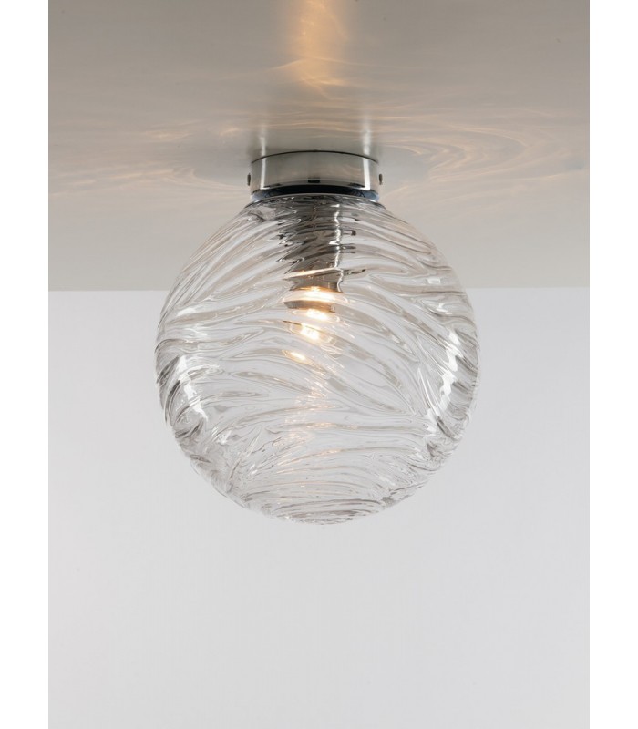 Globe Flush Ceiling Light, Clear, E27 - 1