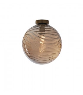 Globe Flush Ceiling Light, Champagne, E27 - 1