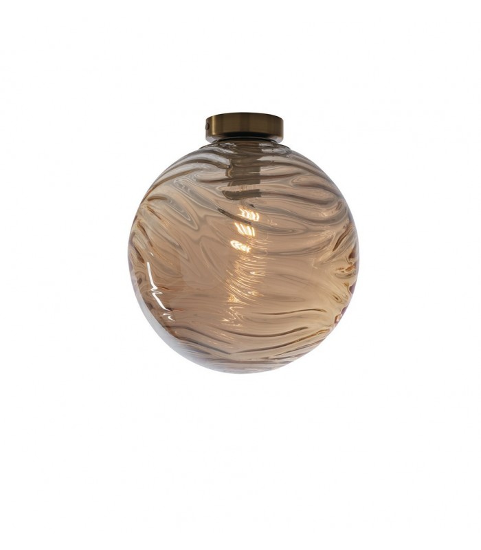 Globe Flush Ceiling Light, Champagne, E27 - 1