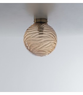 Globe Flush Ceiling Light, Champagne, E27 - 1