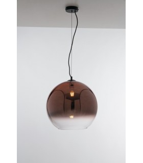 Globe Dome Pendant, Copper, Clear, E27 - 1
