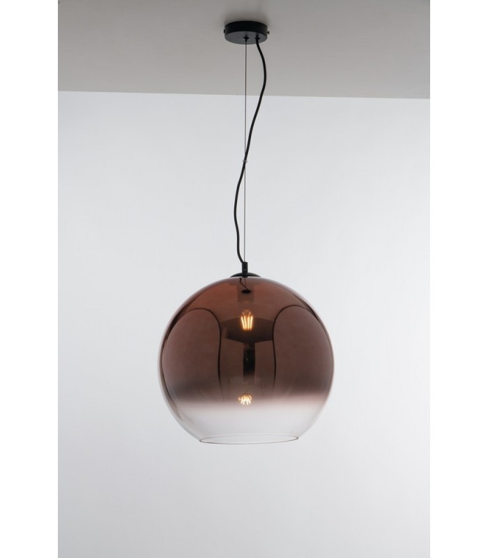 Globe Dome Pendant, Copper, Clear, E27 - 1