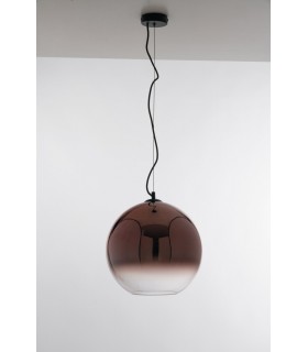 Globe Dome Pendant, Copper, Clear, E27 - 1