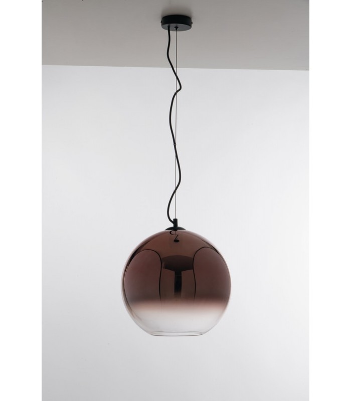Globe Dome Pendant, Copper, Clear, E27 - 1