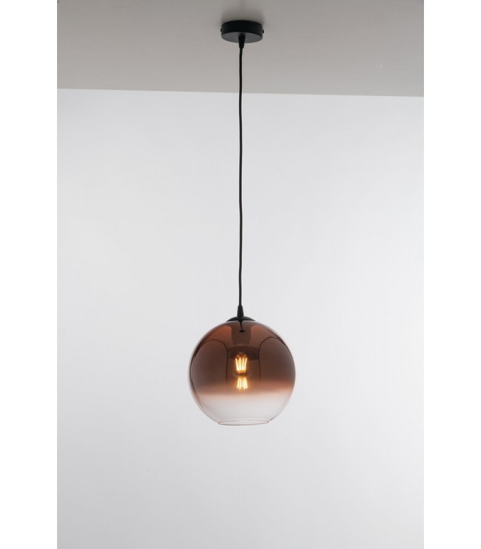 Globe Dome Pendant, Copper, Clear, E27 - 1
