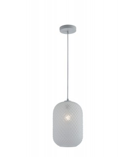 Glass Dome Pendant, White, E27 - 1
