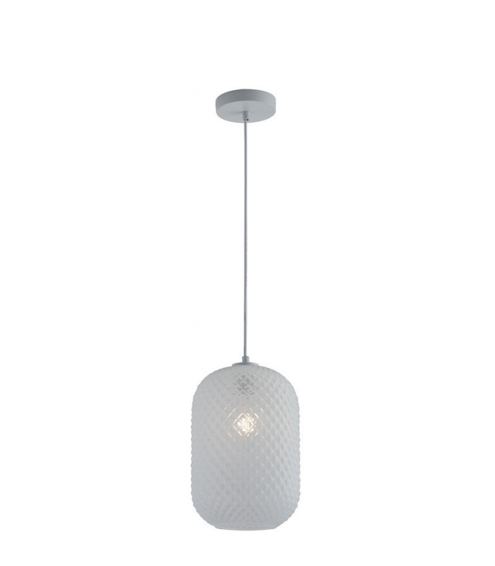 Glass Dome Pendant, White, E27 - 1