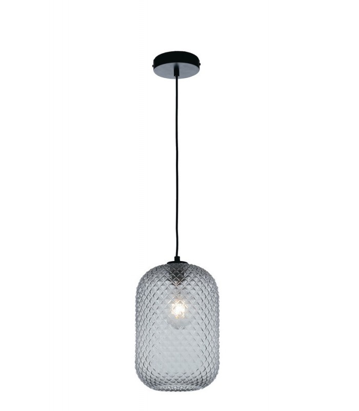 Glass Dome Pendant, Grey, E27 - 1