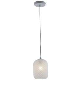 Glass Dome Pendant, White, E27 - 1
