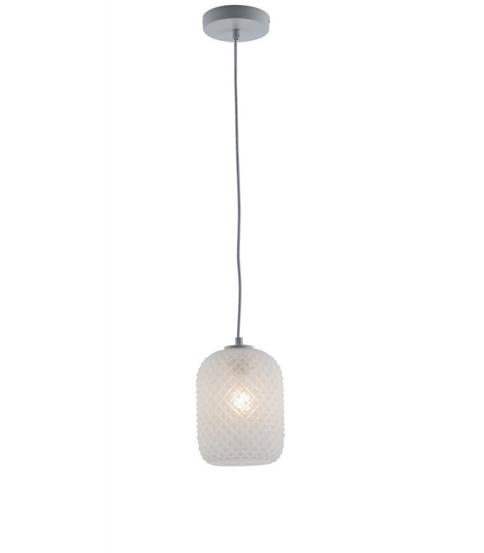 Glass Dome Pendant, White, E27 - 1