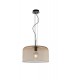 Glass Dome Ceiling Pendant, Amber, E27 - 1