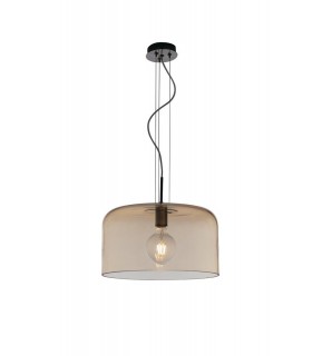 Glass Dome Ceiling Pendant, Amber, E27 - 1