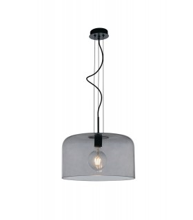 Glass Dome Ceiling Pendant, Grey, E27 - 1