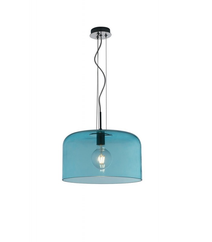 Glass Dome Ceiling Pendant, Blue, E27 - 1
