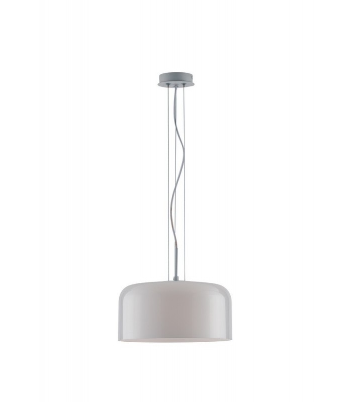 Shiny Dome Ceiling Pendant, White, E27 - 1