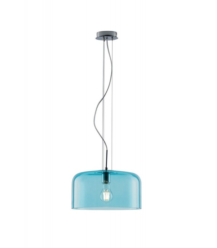 Glass Dome Ceiling Pendant, Blue, E27 - 1