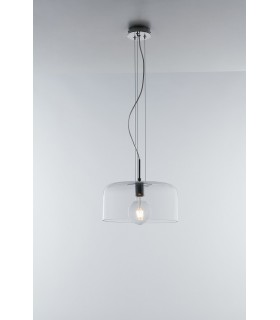 Transparent Glass Dome Pendant, Clear, E27 - 1