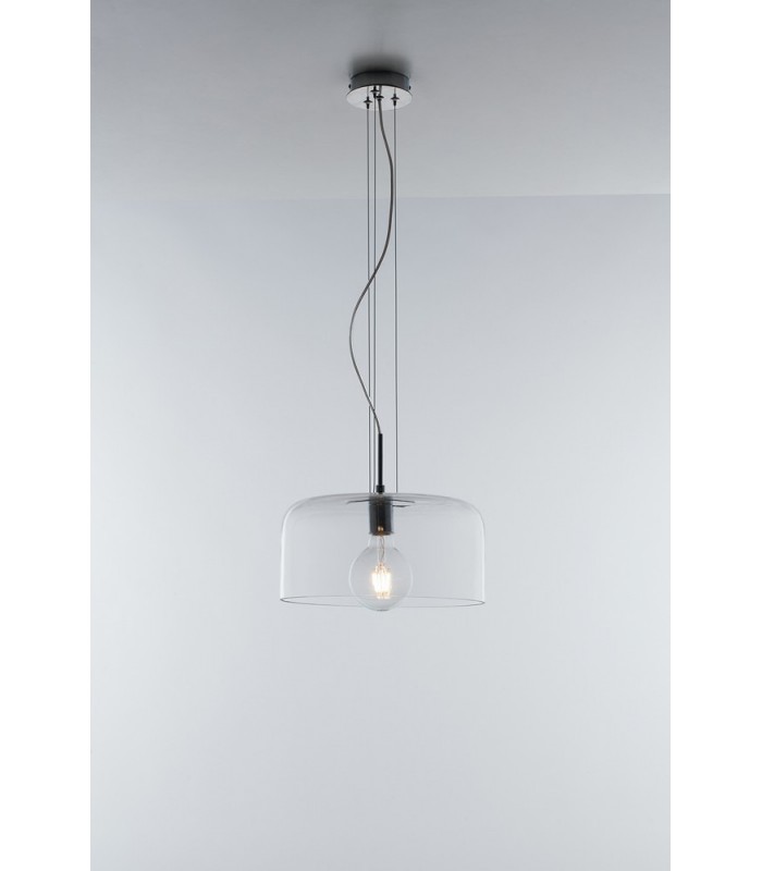 Transparent Glass Dome Pendant, Clear, E27 - 1