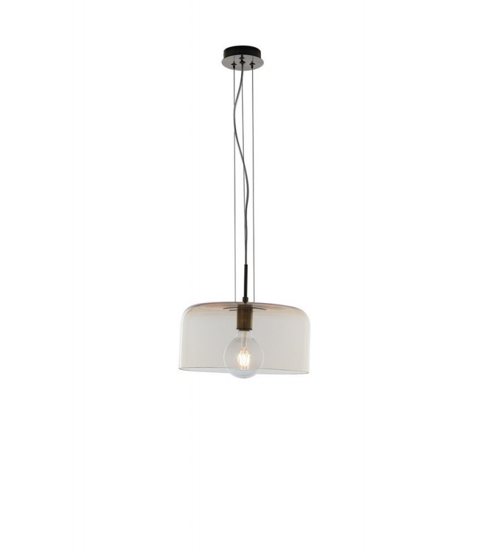 Glass Dome Ceiling Pendant, Amber, E27 - 1