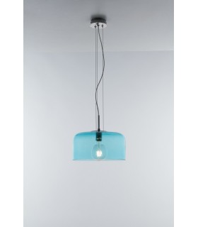Glass Dome Ceiling Pendant, Blue, E27 - 1