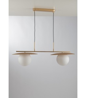 Globe Bar Ceiling Pendant, Satin Gold, E27 - 1