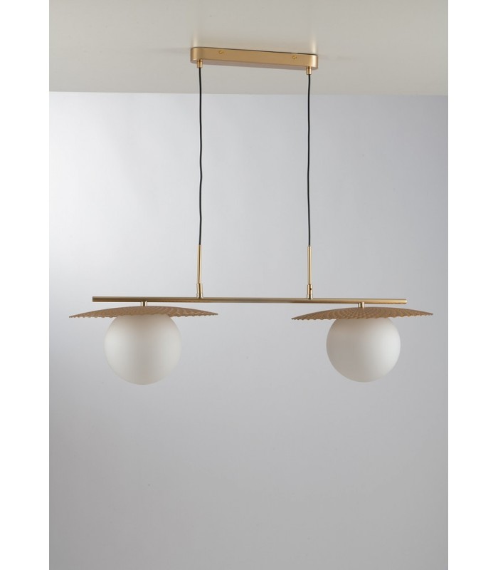 Globe Bar Ceiling Pendant, Satin Gold, E27 - 1