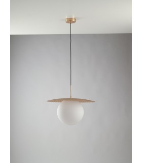 Globe Ceiling Pendant, Satin Gold, E27 - 1