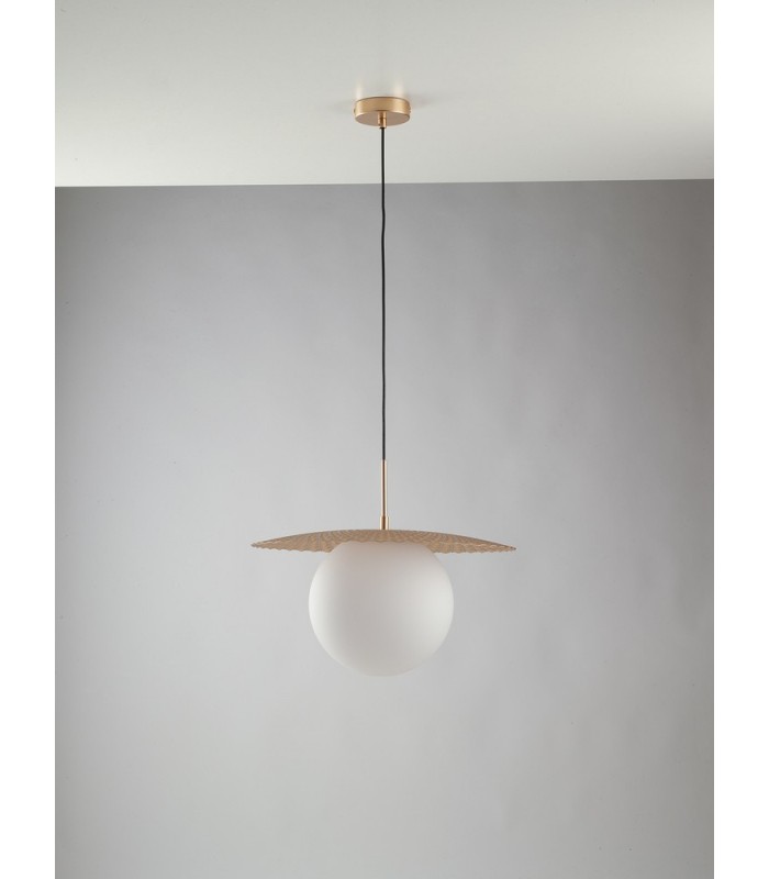 Globe Ceiling Pendant, Satin Gold, E27 - 1