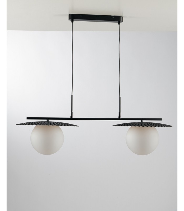 Globe Bar Ceiling Pendant, Black, E27 - 1