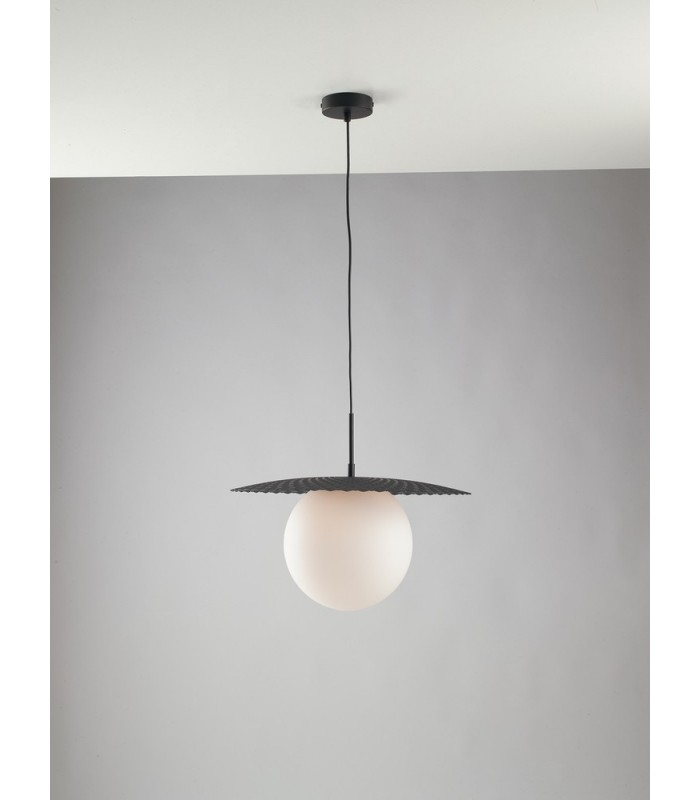 Globe Ceiling Pendant, Black, E27 - 1