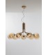 Multi Arm Ceiling Globe Pendant, Brass Satin With Champagne Diffusers, G9 - 1