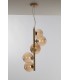 Multi Arm Ceiling Globe Pendant, Brass Satin With Champagne Diffusers, G9 - 1