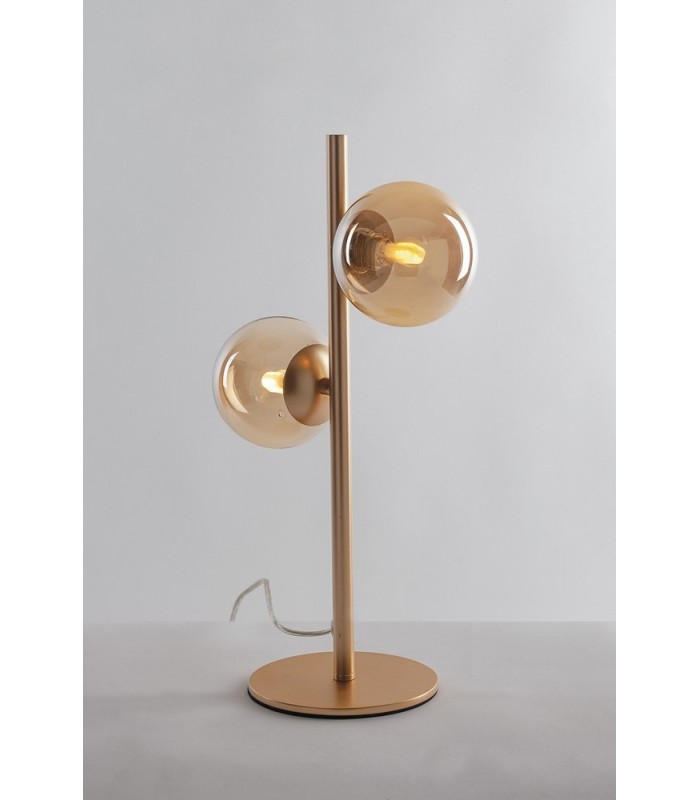 Table Lamp, Brass Satin With Champagne Diffusers, G9 - 1