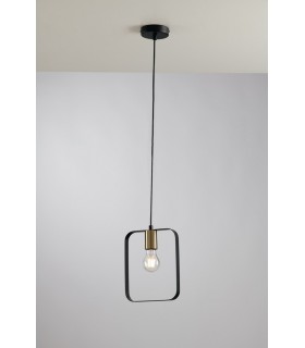 Twin Ceiling Pendant Light Frame, Brushed Gold, E27 - 1